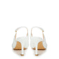 Elegant White Nappa Matelassé Slingback Décolleté