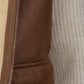 Elegant Wool and Eco-Leather Jacket with Fur Collar