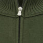 Elegant Green Wool Mock Zip Sweater