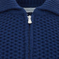 Elegant Wool Blu Zip Sweater
