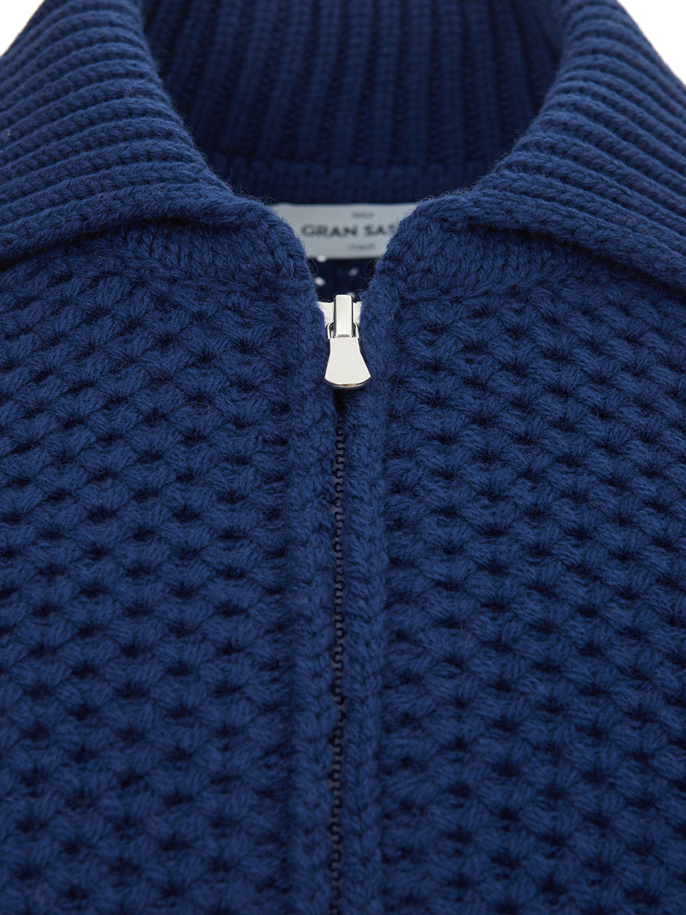 Elegant Wool Blu Zip Sweater