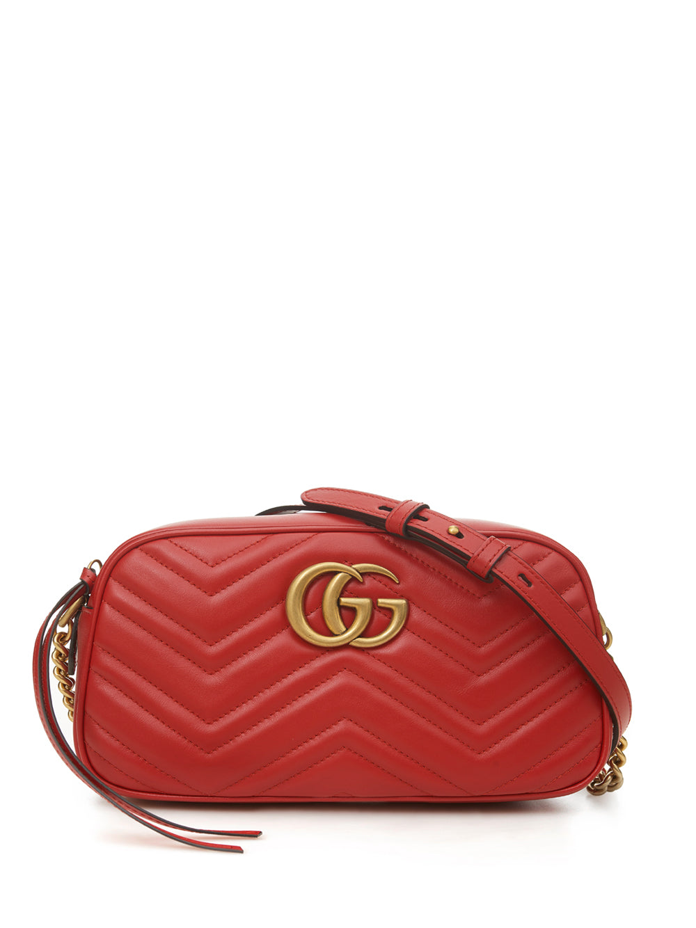 Elegant Red Leather Marmont Shoulder Bag