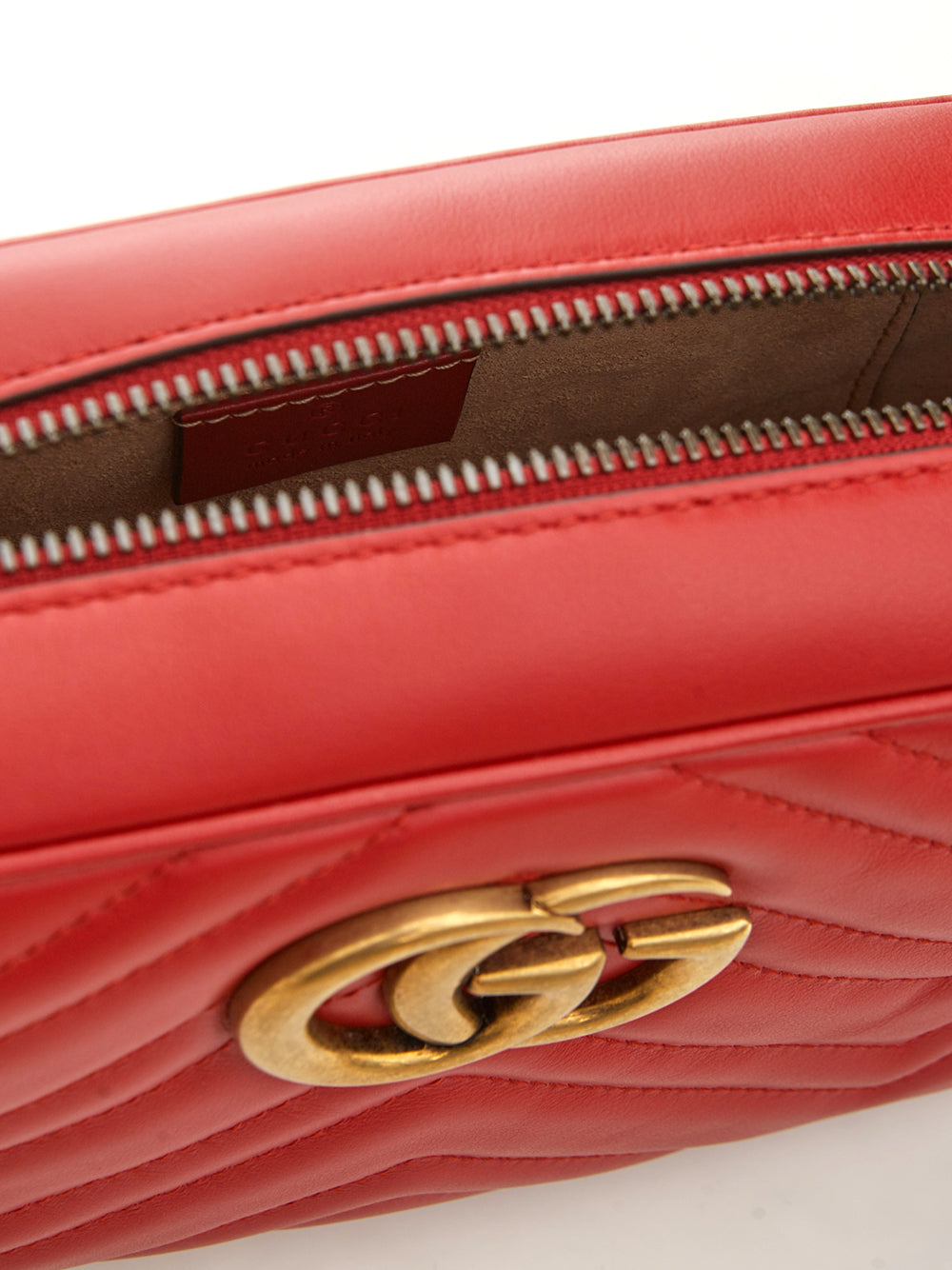 Elegant Red Leather Marmont Shoulder Bag