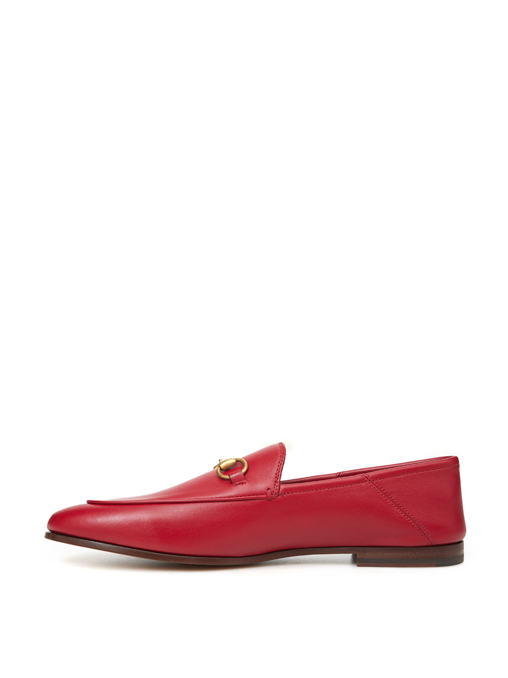 Elegant Red Leather Flat Loafers