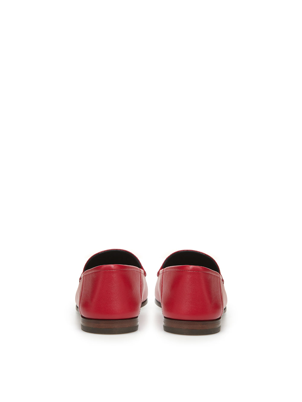 Elegant Red Leather Flat Loafers