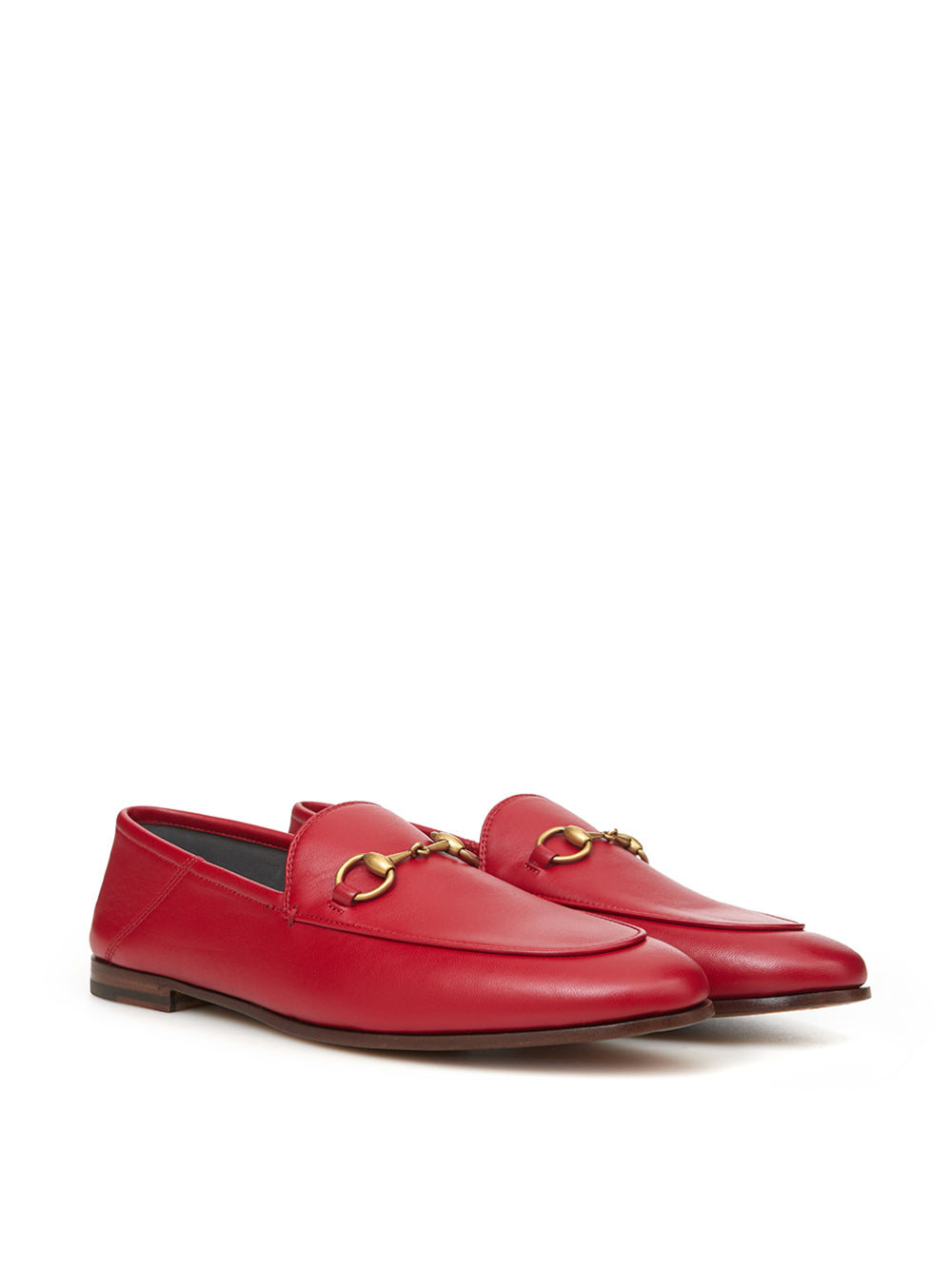 Elegant Red Leather Flat Loafers