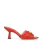 Glamorous Red Leather Matelassé Sandals