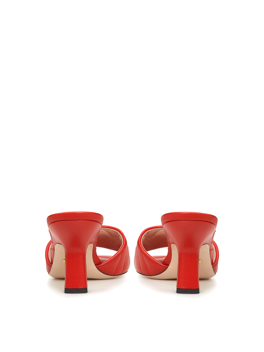 Glamorous Red Leather Matelassé Sandals