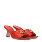 Glamorous Red Leather Matelassé Sandals