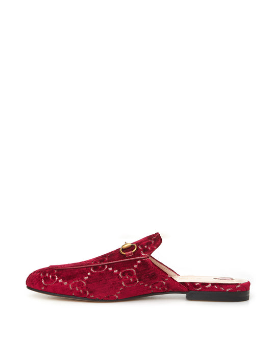 Elegant Red Velvet Slip-On Flats