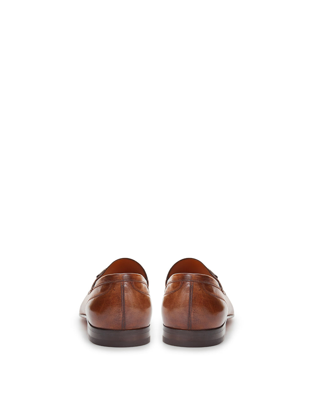 Elegant Tobacco Leather Loafers with Fade Effect