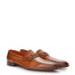 Elegant Tobacco Leather Loafers with Fade Effect