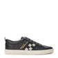 Elegant Black Leather Vita-Parcours Sneakers