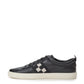 Elegant Black Leather Vita-Parcours Sneakers