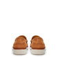 Beige Hammered Leather Loafers with White Sole