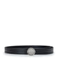 Chic Black Leather Designer Belt with Logo Buckle