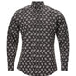 Chic Black Floral Cotton Shirt