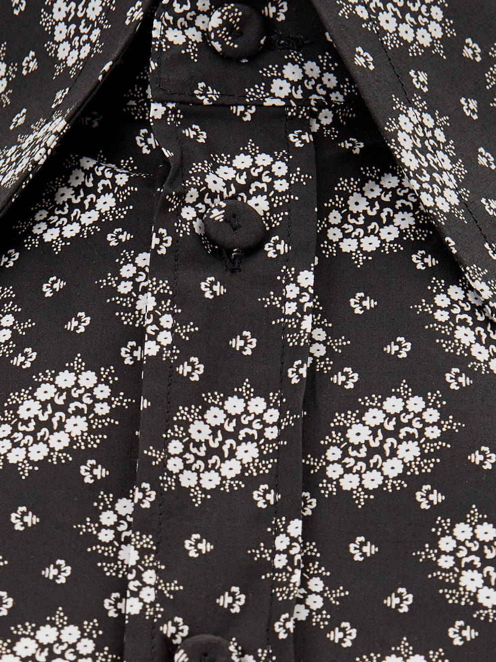 Chic Black Floral Cotton Shirt