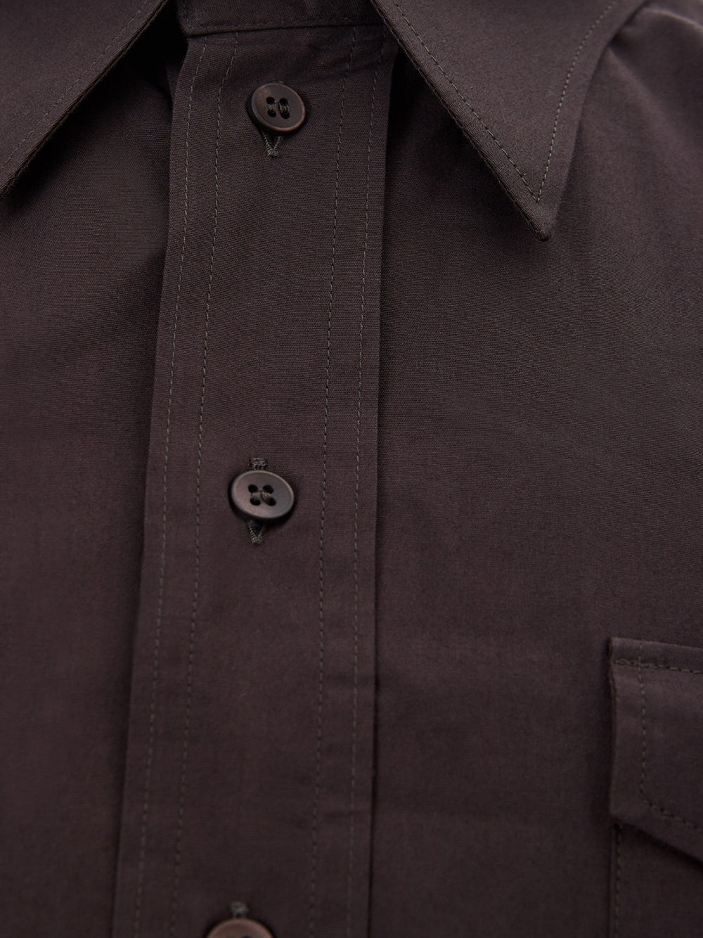 Sleek Dark Brown Slim Fit Cotton Shirt