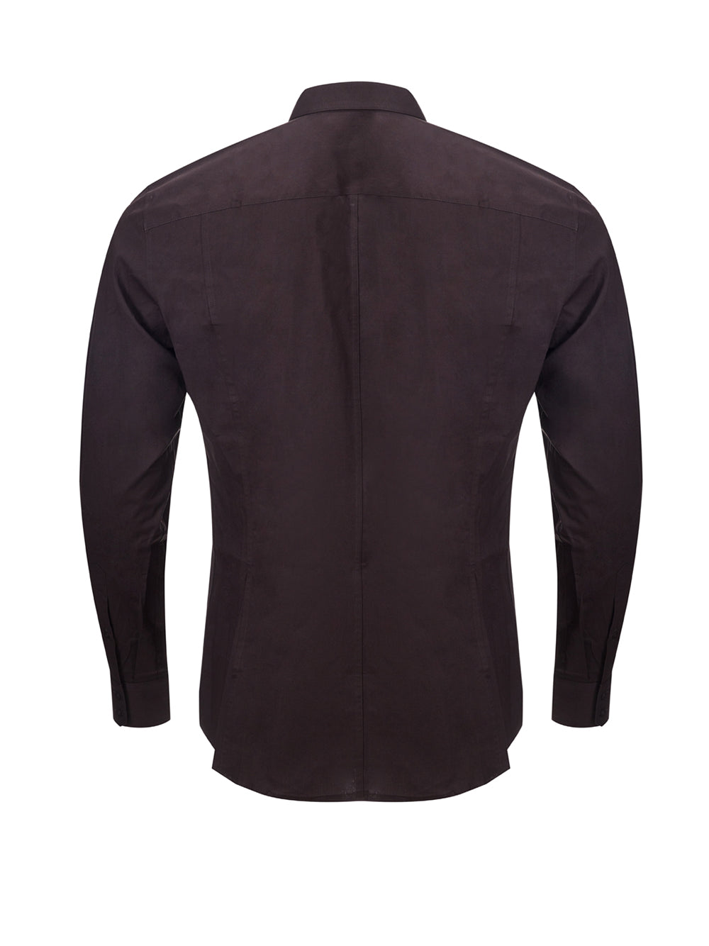 Sleek Dark Brown Slim Fit Cotton Shirt