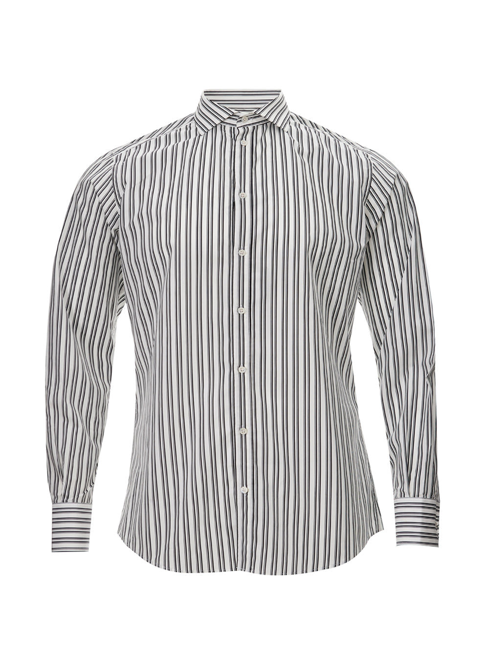 Elegant Monochrome Striped Button-up Shirt