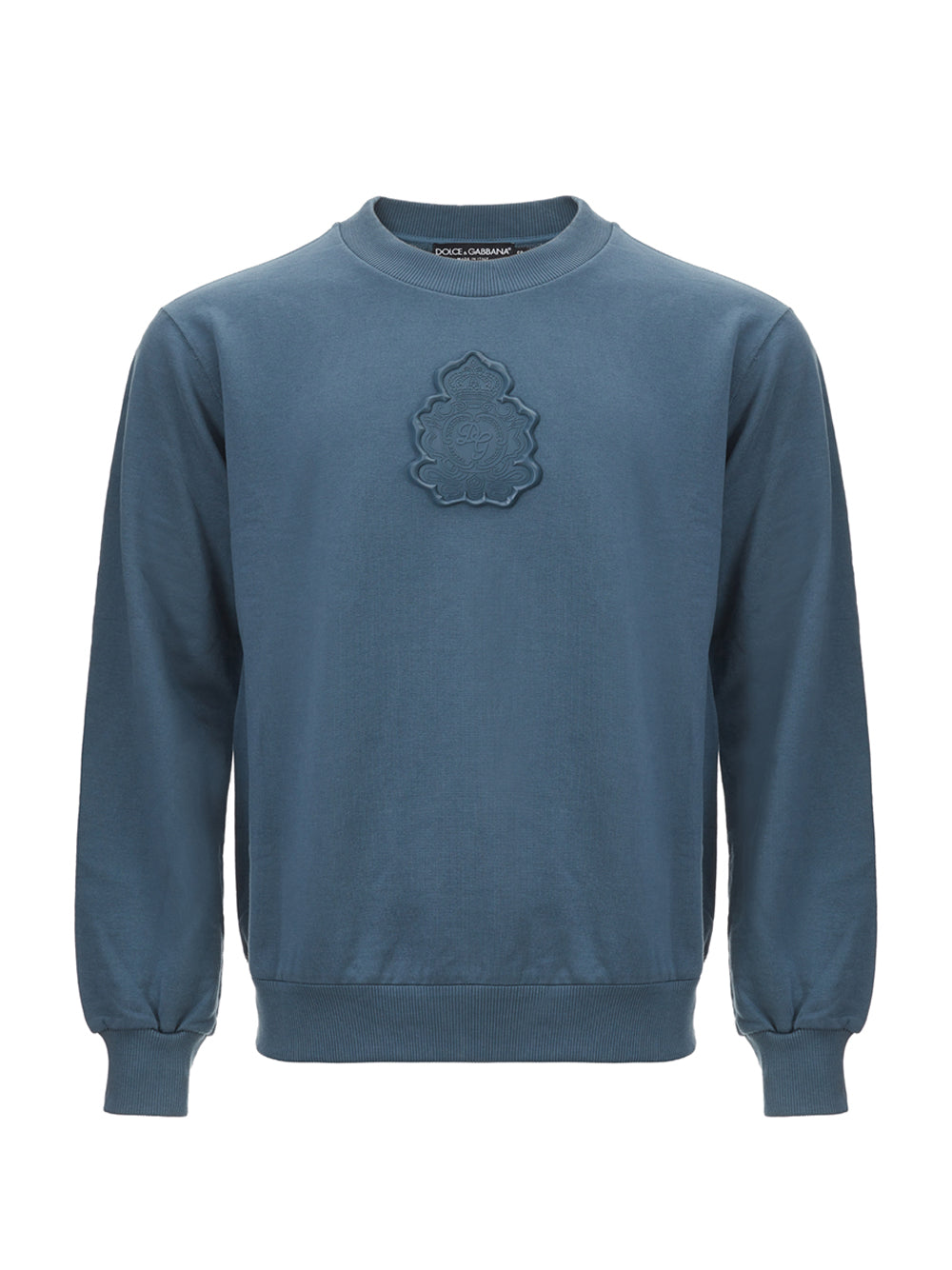 Elegant Petrol Blue Cotton Sweatshirt