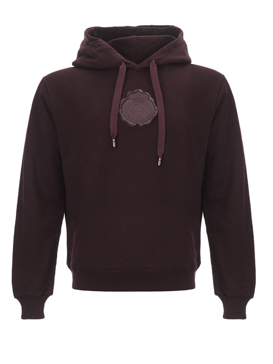 Elegant Purple Cotton Hooded Sweatshirt