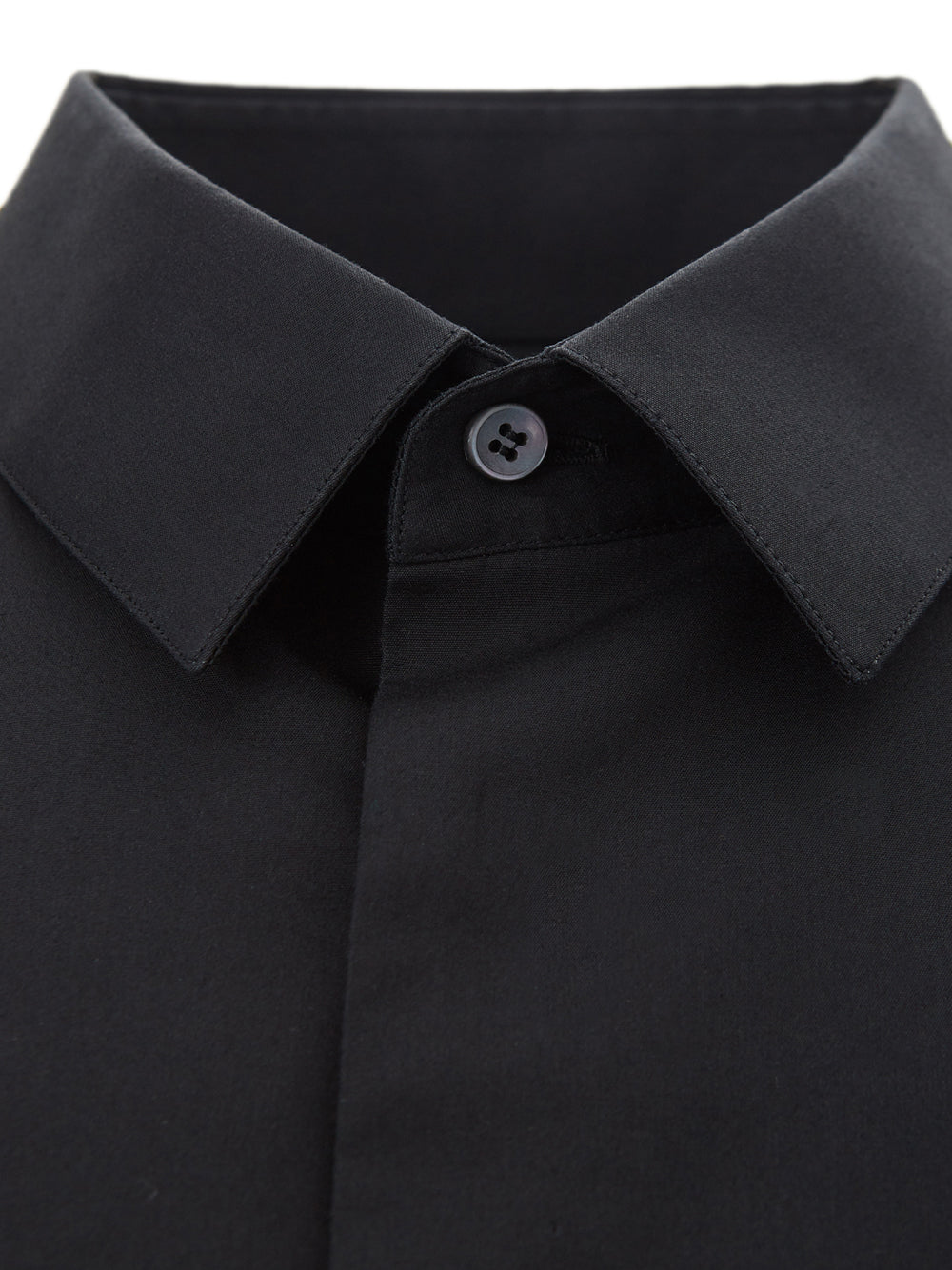 Elegant Slim Fit Black Cotton Shirt