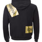 Elegant Black Hooded Sweatshirt with Gold Accents