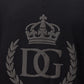 Elegant Black Crown Logo Sweatshirt