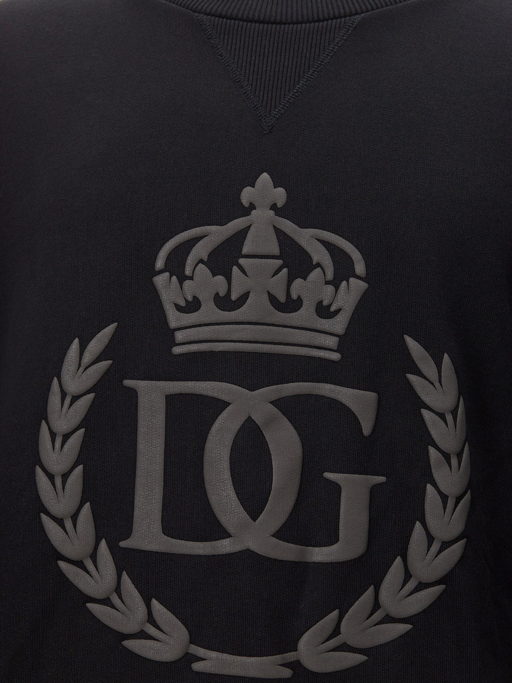 Elegant Black Crown Logo Sweatshirt