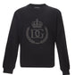 Elegant Black Crown Logo Sweatshirt