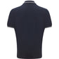 Elegant Dark Blue Cotton Polo Shirt