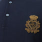 Elegant Dark Blue Cotton Polo Shirt