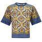 Chic Multicolor Maiolica Linen Tunic