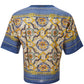 Chic Multicolor Maiolica Linen Tunic