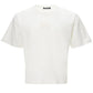 Elegant White Cotton Tee with 3D Logo