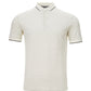Elegant White Polka Dot Piquet Polo Shirt
