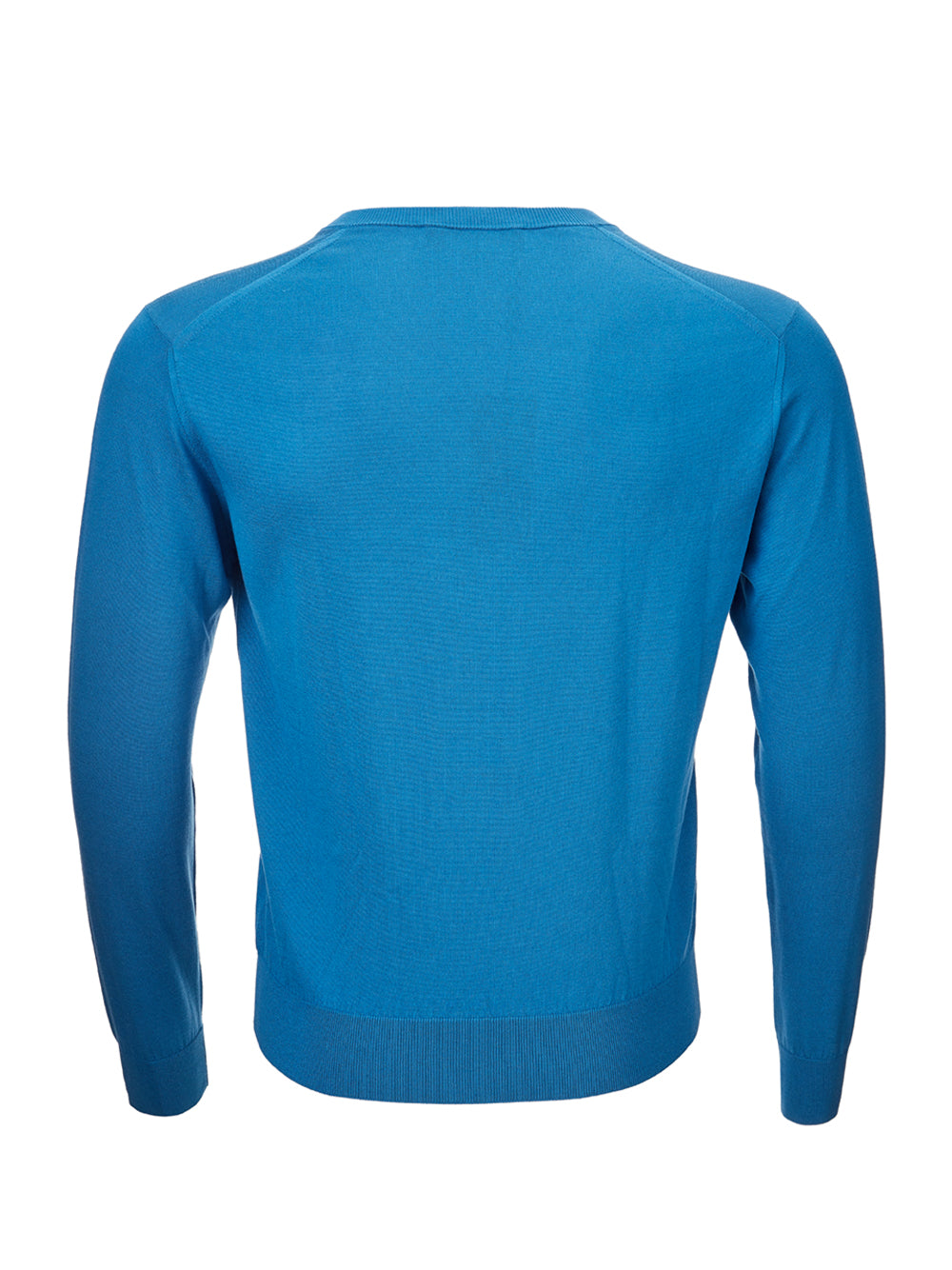 Elegant V-Neck Blue Silk Sweater