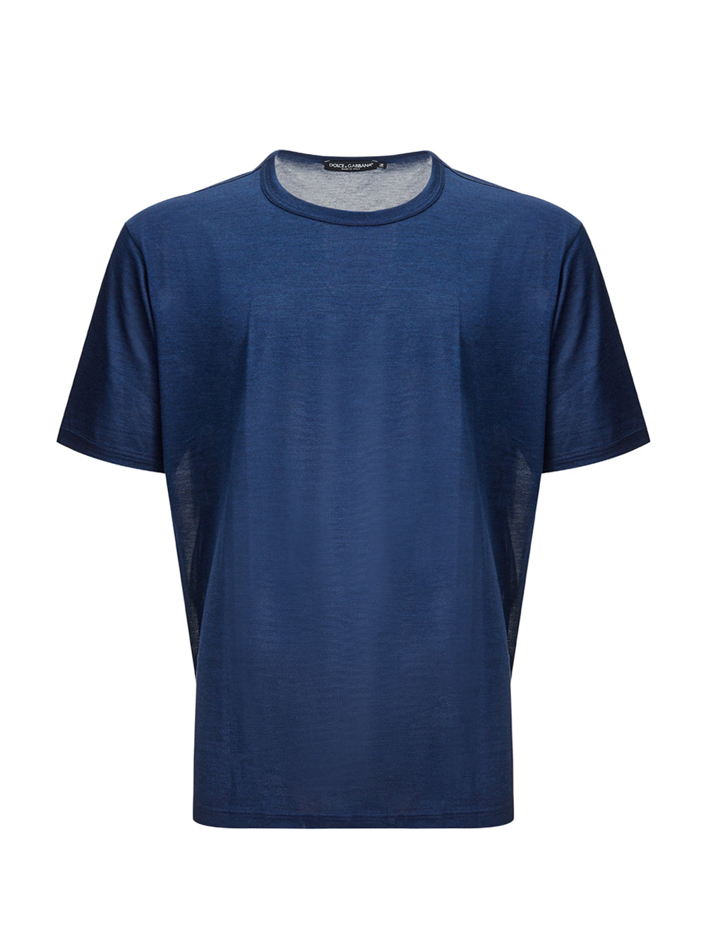 Elegant Blue Silk Men's T-Shirt