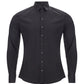 Sleek Black Cotton Stretch Slim Fit Shirt