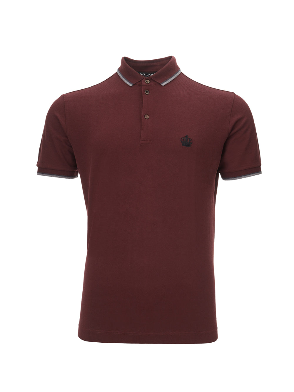 Elegant Bordeaux Crown Polo Shirt