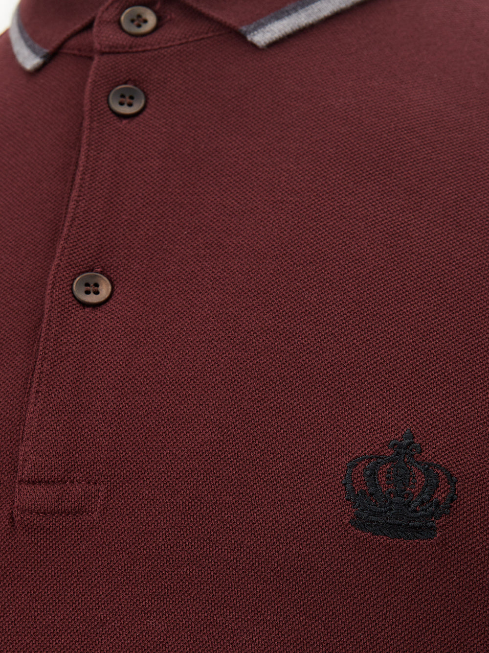 Elegant Bordeaux Crown Polo Shirt