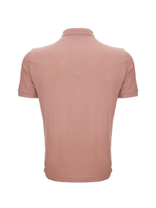 Regal Pink Cotton Polo with Crown Embroidery