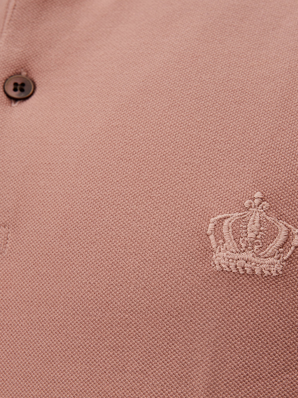 Regal Pink Cotton Polo with Crown Embroidery