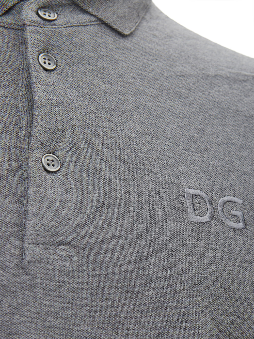 Elegant Grey Cotton Polo with Tonal Logo