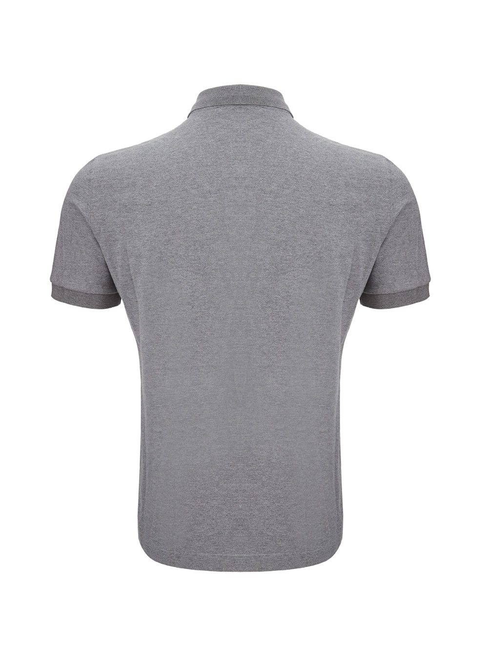 Elegant Grey Cotton Polo with Tonal Logo