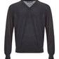 Italian Cashmere V-Neck Sweater - Dark Grey