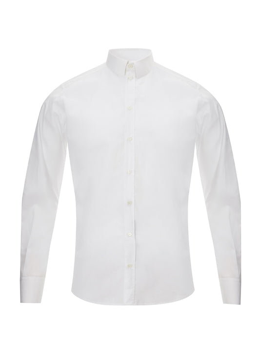 Elegant White Cotton Men's Shirt