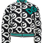 Elegant Black and White Quilted Bomber Jacket